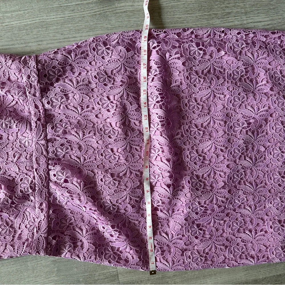J. Crew Lavender Lace Midi Fitted Dress 8 - Picture 12 of 13